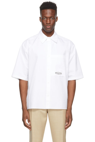 Wooyoungmi: White Oversized Short Sleeve Shirt | SSENSE