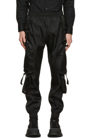 Moschino: Black Nylon Technical Cargo Pants | SSENSE