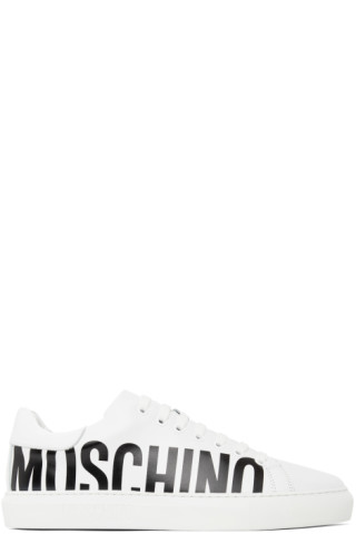 White Logo Sneakers by on Sale
