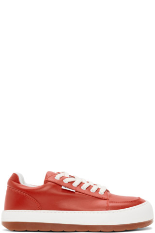 SUNNEI: Red Leather Dreamy Sneakers | SSENSE UK