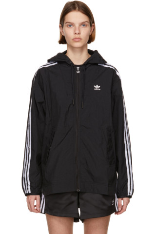 adidas Originals: Black Adicolor Classics Windbreaker Jacket | SSENSE