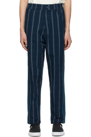 adidas Originals: Navy SPRT Seersucker MW Trousers | SSENSE