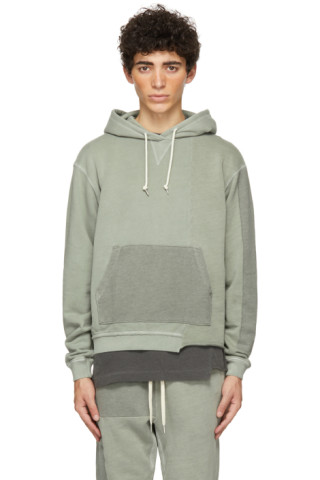 Green Reconstructed Vintage Hoodie by John Elliott on Sale