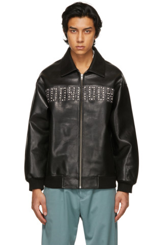 Noon Goons: Black Leather Ambitionz Jacket | SSENSE