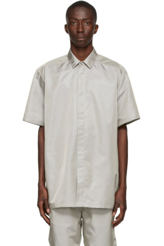 Fear of God: Grey Nylon Short Sleeve Shirt | SSENSE