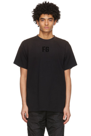 Fear of God: Black 'FG' T-Shirt | SSENSE Canada