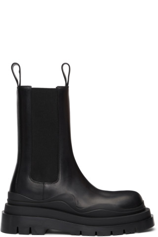 Bottega Veneta: Black 'The Tire' Chelsea Boots | SSENSE Canada