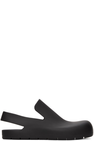 Bottega Veneta: Black Rubber Puddle Loafers | SSENSE