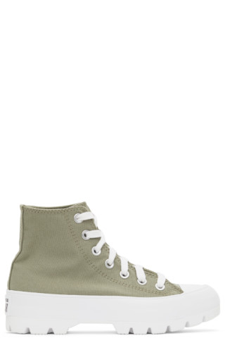 Converse: Khaki Lugged Utility Chuck Taylor All Star Hi Sneakers | SSENSE