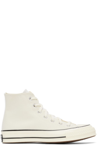 Converse: Off-White & Tan Tri-Panel Chuck 70 Sneakers | SSENSE