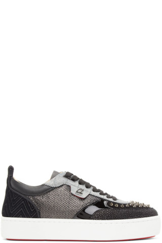 Christian Louboutin: Black & Grey Happyrui Sneakers | SSENSE