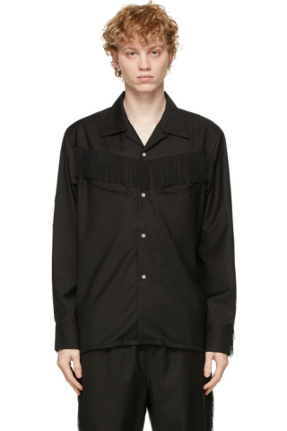 NEEDLES: Black Fringe Cowboy Shirt | SSENSE