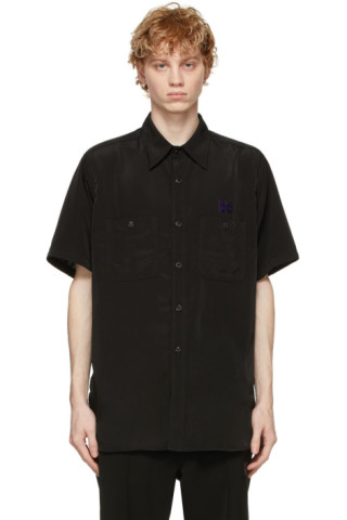 NEEDLES: Black Satin Work Shirt | SSENSE