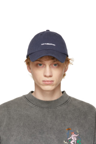 Han Kjobenhavn: Navy Cotton Logo Cap | SSENSE