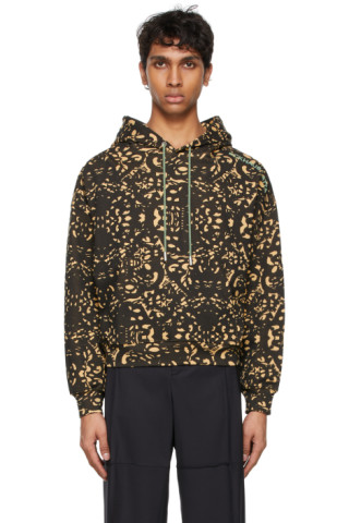 Eckhaus Latta: Brown & Beige Negative Lace Hoodie | SSENSE