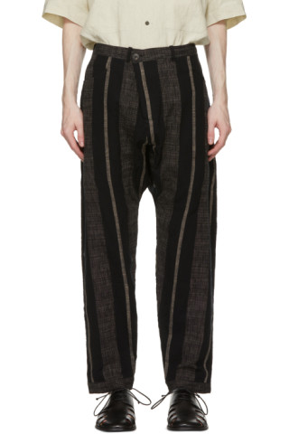 Jan-Jan Van Essche: Black Tapered Loose Fit Trousers | SSENSE