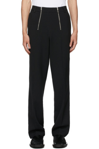 Black Wool Talc Trousers by GmbH on Sale