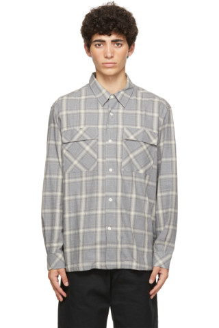 URU(ウル)/WOOL CHECK OVER SHIRTS/Gray 19aw - www.asepasa.com.py 【ギフ_包装】 URU 2019AW WOOL CHECK COAT BELTED ステンカラーコート