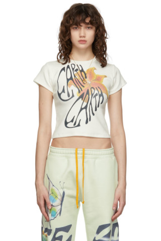 Juliet Johnstone: SSENSE Exclusive Off-White Earth Flower T-Shirt | SSENSE