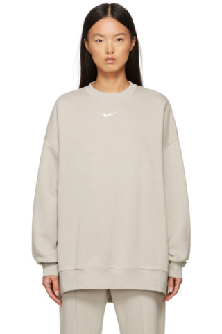 Nike: Taupe Oversized Sportswear Essential Sweatshirt | SSENSE Canada