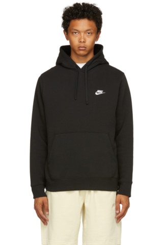 Nike: Black Fleece Sportswear Club Hoodie | SSENSE Canada