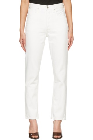 White Charlotte Straight Jeans by Citizens of Humanity on Sale