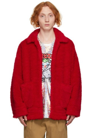 Doublet: Red Sherpa 'Painted' Coat | SSENSE