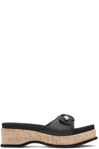 rag & bone: Black Sommer Wedge Sandals | SSENSE