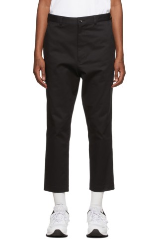 Comme des Garçons Homme: Black Cotton Chino Trousers | SSENSE