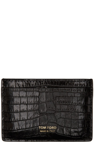 TOM FORD: ブラック クロコ T Line カード ケース | SSENSE 日本 TOM FORD: ブラック クロコ T Line カード ケース | SSENSE 日本