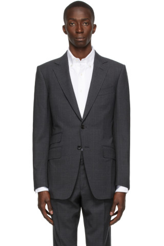 TOM FORD: Grey Subtle Stretch Blazer | SSENSE