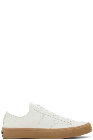 TOM FORD: Beige Cambridge Low-Top Sneakers | SSENSE