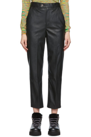 Levi's: Black Faux-Leather Math Club Trousers | SSENSE