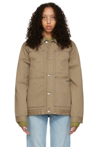 Beige Cotton Jacket by Carhartt Work In Progress on Sale