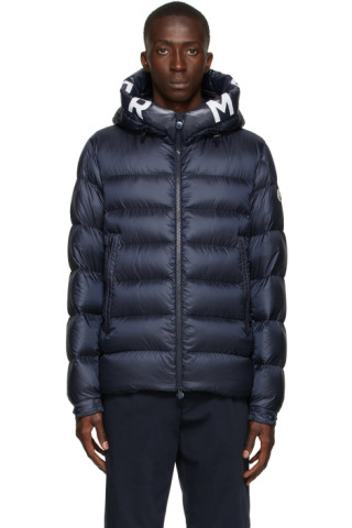 Moncler: Navy Down Salzman Jacket | SSENSE Canada