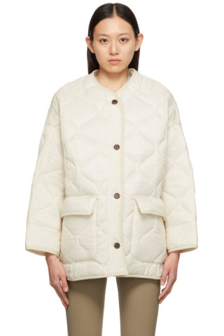 The Frankie Shop: Off-White Teddy Quilted Jacket | SSENSE Canada