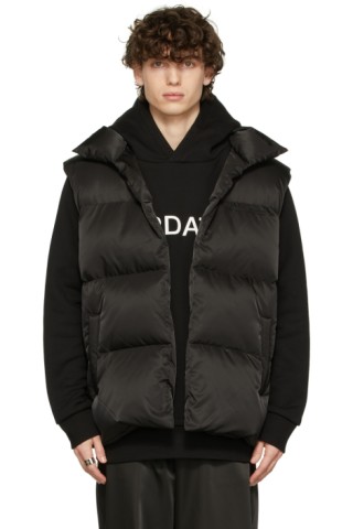 Black Down Quilted Vest by Xander Zhou on Sale