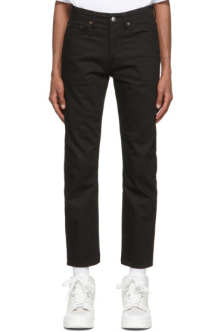 Acne Studios: Black Slim Tapered Jeans | SSENSE