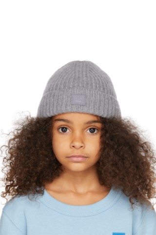 Vejrtrækning Bot Sprede Kids Grey Mini Face Patch Beanie by Acne Studios | SSENSE