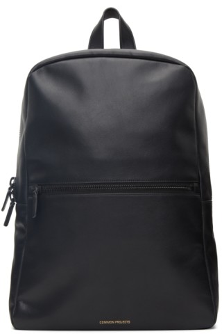 Common Projects: Black Leather Simple Backpack | SSENSE