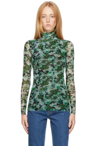 Green mesh turtleneck clearance