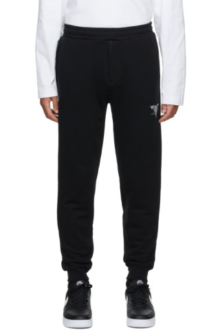 Helmut Lang: Black Skewed Logo Lounge Pants | SSENSE