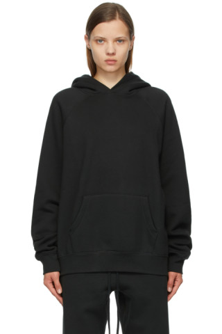 Essentials: Black Pullover Hoodie | SSENSE