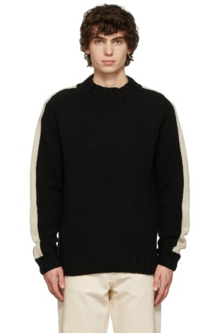 Black & White Bluto Lambswool Knitted Sweater by YMC on Sale