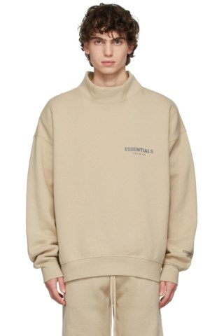 Fear of God ESSENTIALS - SSENSE 限定 ベージュ モック ネック スウェットシャツ