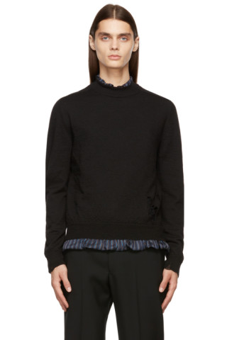 Maison Margiela: Black Anonymity Of The Lining Sweater | SSENSE