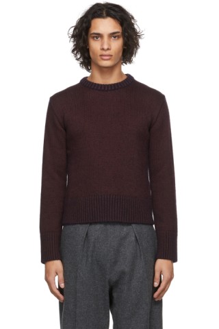 Maison Margiela: Burgundy Wool Sweater | SSENSE