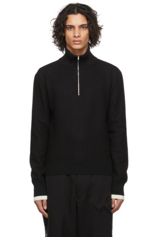 Black Half-Zip Turtleneck by Maison Margiela on Sale