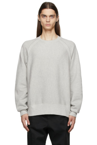 Grey Raglan Crewneck Sweatshirt by Engineered Garments on Sale