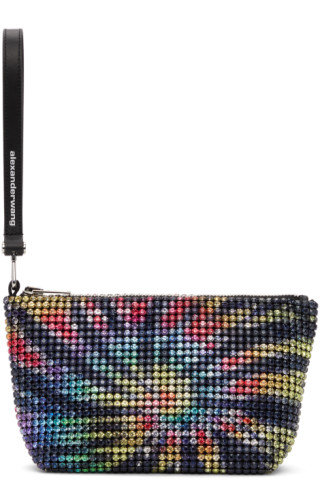 Black & Multicolor Crystal Heiress Pouch by Alexander Wang on Sale